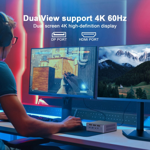GXMO N9 Windows 11 Mini-ordinateur à processeur 4 cœurs Intel ADL-N N95, spécifications : 8 Go + 256 Go SG650169-011